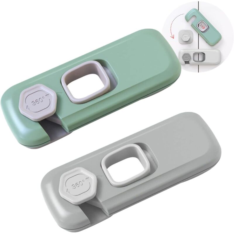 ZVD - Baby Safety Door Block, 2pcs Plastic Baby Latch, Baby Door Catch Safety Lock, Child Safety Closet and Latches for Cabinets, Drawers, Fridge