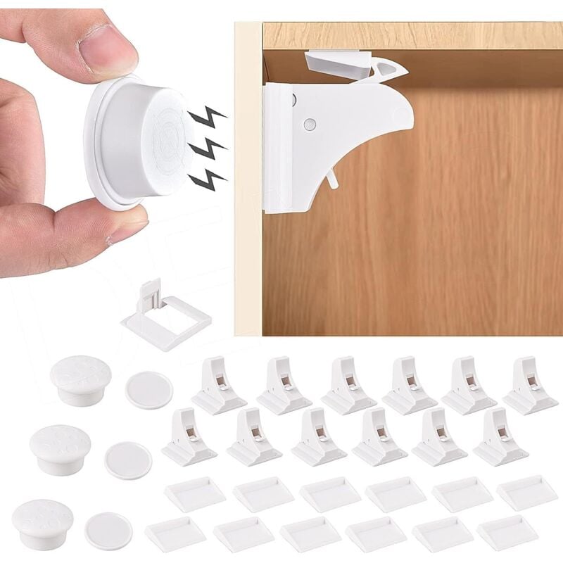 Baby Schranksicherung, 12 Schlösser + 3 Schlüssel Kinder Schranksicherung Türschloss Baby Sicherheitstürschloss Baby Sicherheitsschubladenschloss