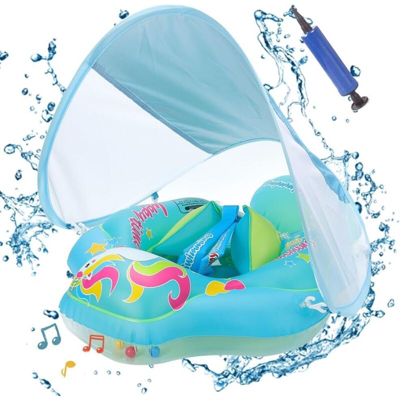 Baby-Schwimmhilfe, Baby-Schwimmhilfe mit Sonnenschutz, Kinderpool-Schwimmhilfe, Baby-Pool-Schwimmhilfe, Baby-Pool-Schwimmhilfe,