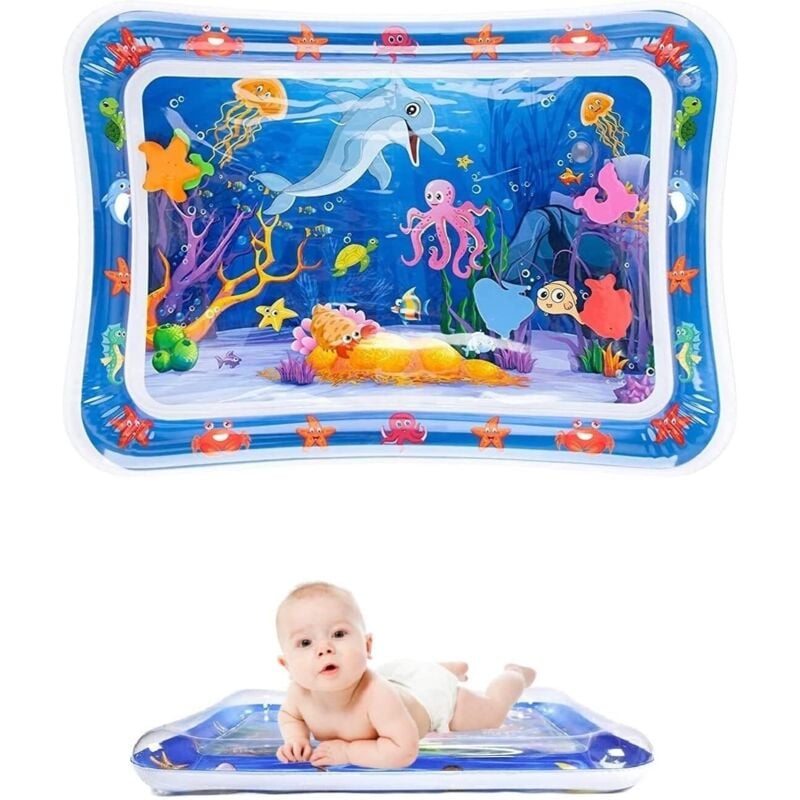 Baby-Wassermatte, Aufblasbare Baby-Wassermatte für die Bauchzeit, Baby-Sensory-Matte für Kleinkinder, Baby-Geschenk, Baby-Spielzeug, 3, 6, 9, 12