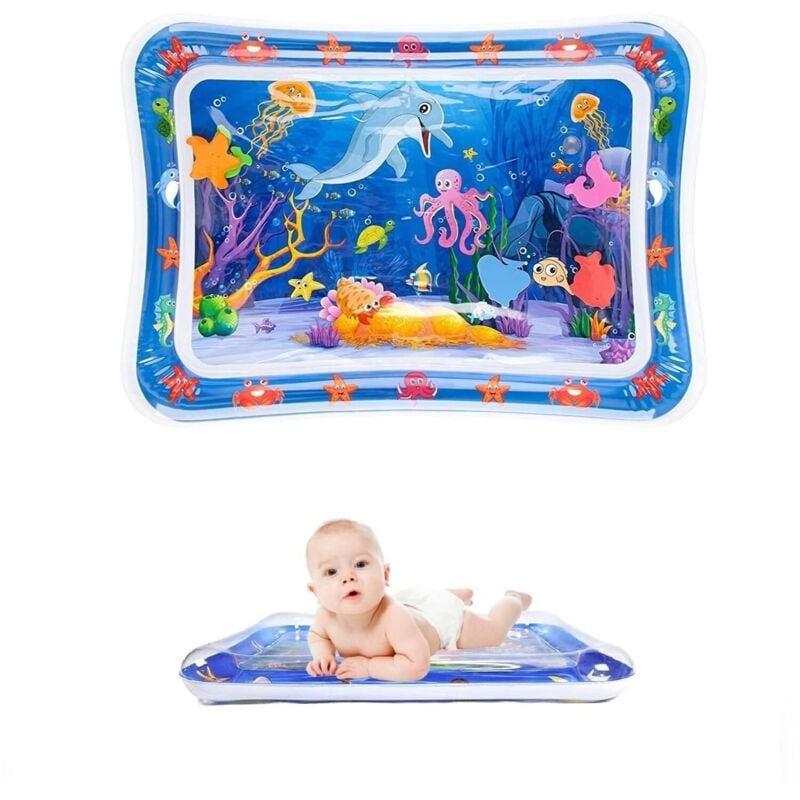 Baby-Wassermatte, Aufblasbare Baby-Wassermatte für die Bauchzeit, Baby-Sensory-Matte für Kleinkinder, Baby-Geschenk, Baby-Spielzeug, 3, 6, 9, 12