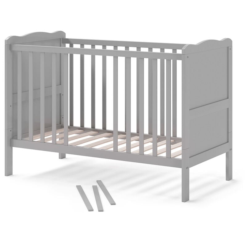 Babybett Tobi, Grau, 60x120 cm, Vitalispa