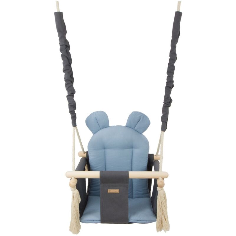 Viking Choice - Babyschaukel - Babyschaukel - mit Ohren - max. 20 kg - grau, hellblau
