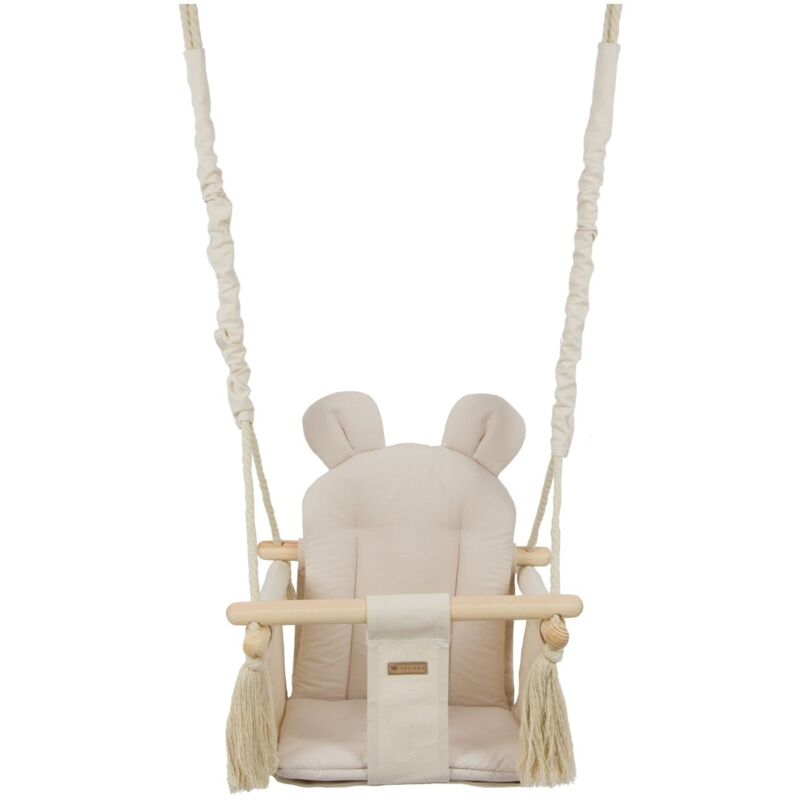 Babyschaukelstuhl - Babyschaukel - mit Ohren - max. 20 kg - creme