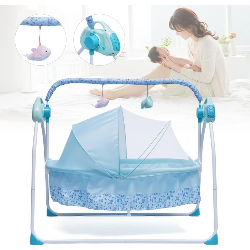 Senderpick - Elektrische Babywiege - Automatische Schaukel - Mit MP3-Musikwiedergabefunktion - Elektrische Babywiege für Babys von 0 bis 18 Monaten