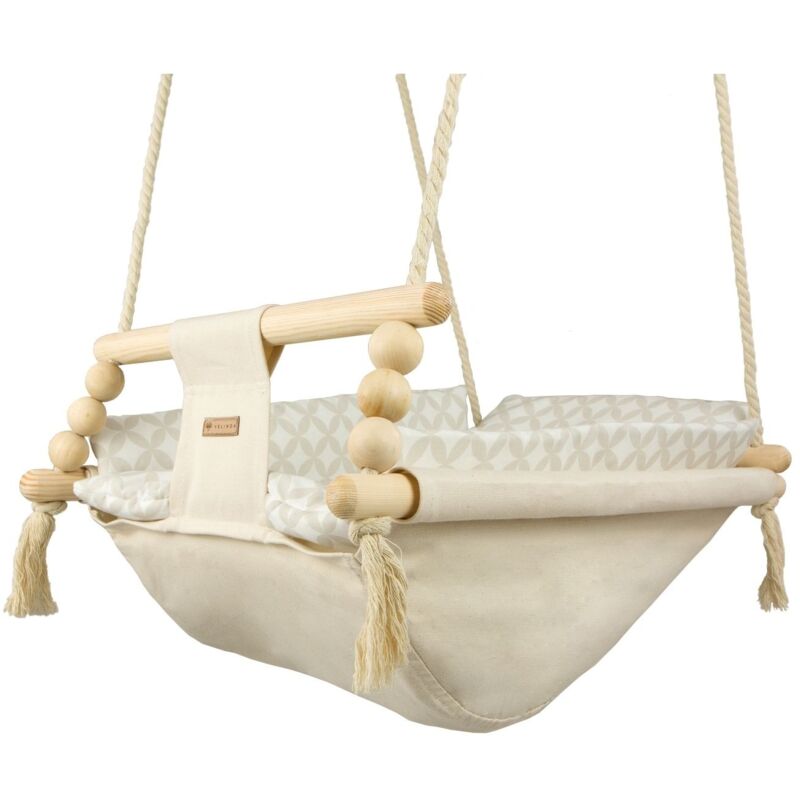 Viking Choice - Babywiege Schaukel - max. 20 kg - creme, cremediamanten