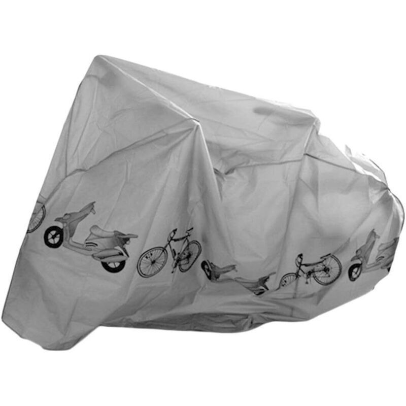 Fahrradabdeckung, universelle Regen- und Staubschutzhülle, wasserdichte UV-Schutzhülle, Fahrradzubehör für E-Bikes, Motorräder und Roller, Silber