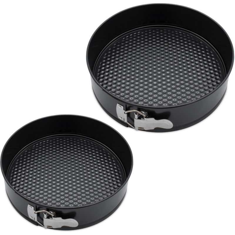 Back Springform 2er Set rund dunkelgrau PFOA-frei - 26 / 24 cm - Kuchen Backformen mit Antihaft-Beschichtung