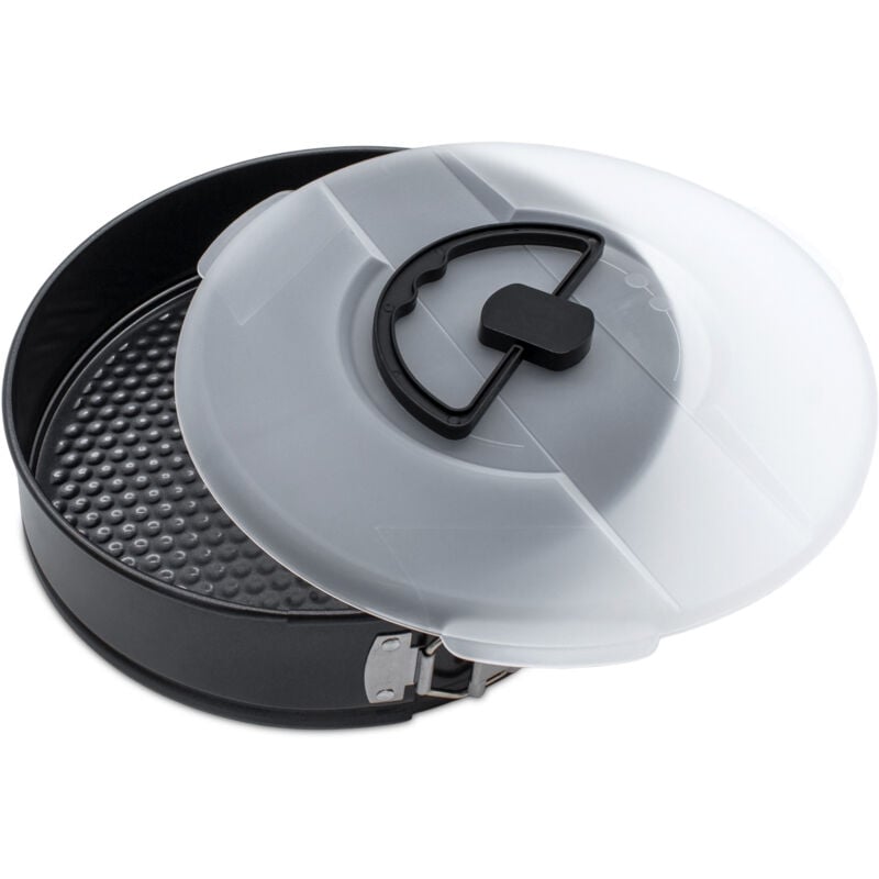 Back Springform mit Deckel rund dunkelgrau PFOA-frei - 26 cm - Kuchen Backformen mit Antihaft-Beschichtung