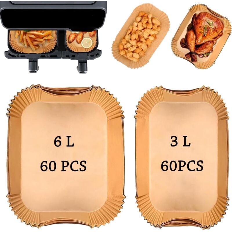 Backmatte für die Heißluftfritteuse für Philips Airfryer 3000-Serie, Backpapier für Philips Dual Basket Airfryer 9 Liter NA350/00,