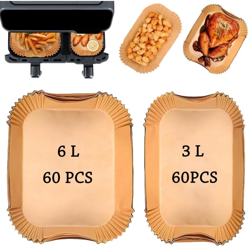 Backpapier für die Heißluftfritteuse für Philips Airfryer 3000-Serie, Backpapier für Philips Dual Basket Airfryer 9 Liter NA350/00,