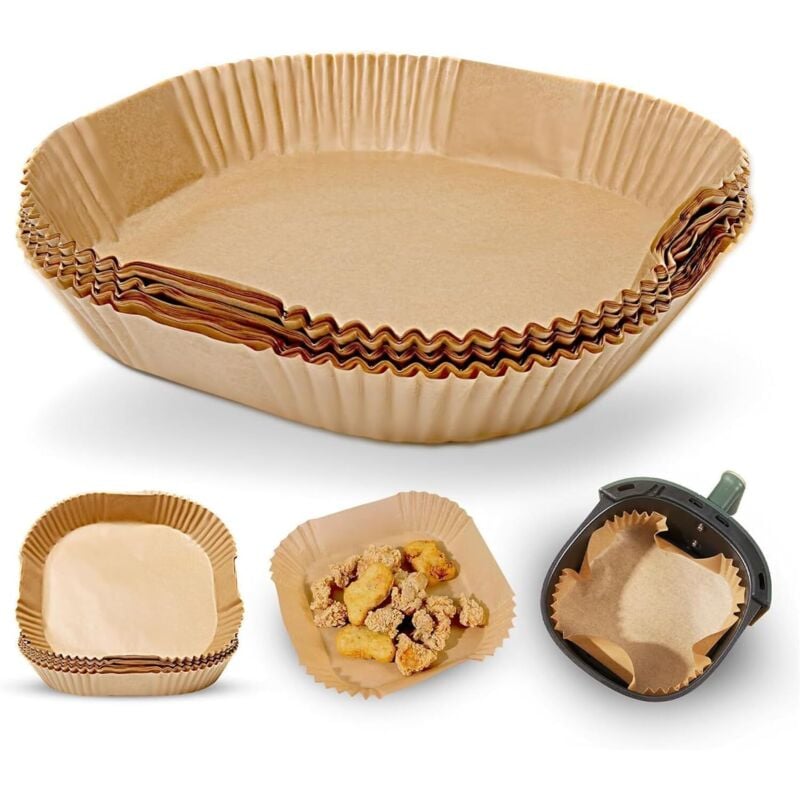 Backpapier für Heißluftfritteuse,quadratisches Air Fryer Baking Paper,ölbeständig and wasserfest airfryer backpapier für Heißluftfritteuse