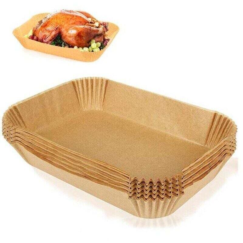 Backpapier für Ninja Air Fryer, 100 Stück, 20,5 x 14 cm, rechteckige Papiereinlagen für ölfreies Frittieren, kompatibel mit Ninja Foodi Dual Zone