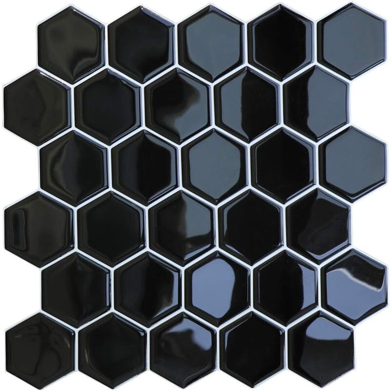 Aougo - Backsplash selbstklebende Küche, Fliesenaufkleber für Badezimmer, wasserfeste selbstklebende Fliesen, dekorative Wandaufkleber, Fliesen, 4