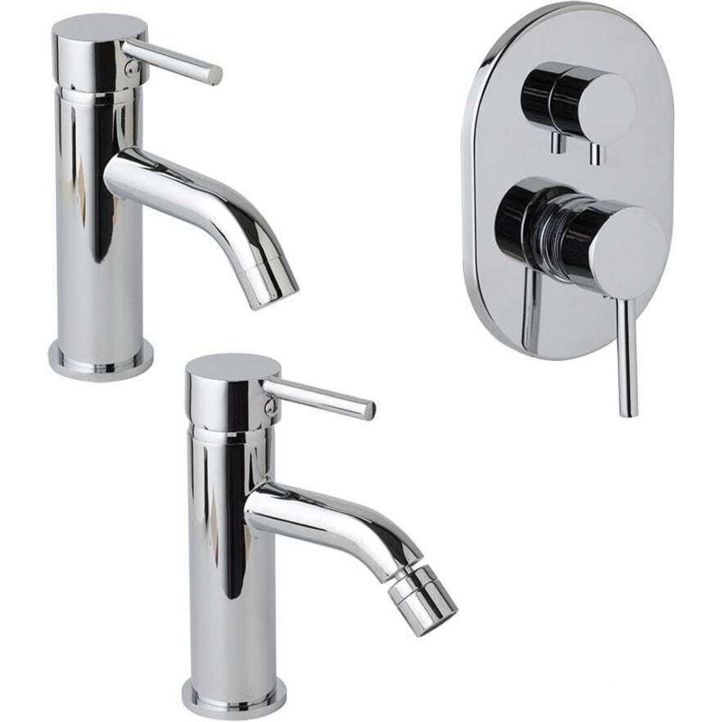 Kiamami Valentina - Bad-Armatur-Set Für Waschebcken, Bidet Und Dusch-Unterputz Mit Umsteller Fassa