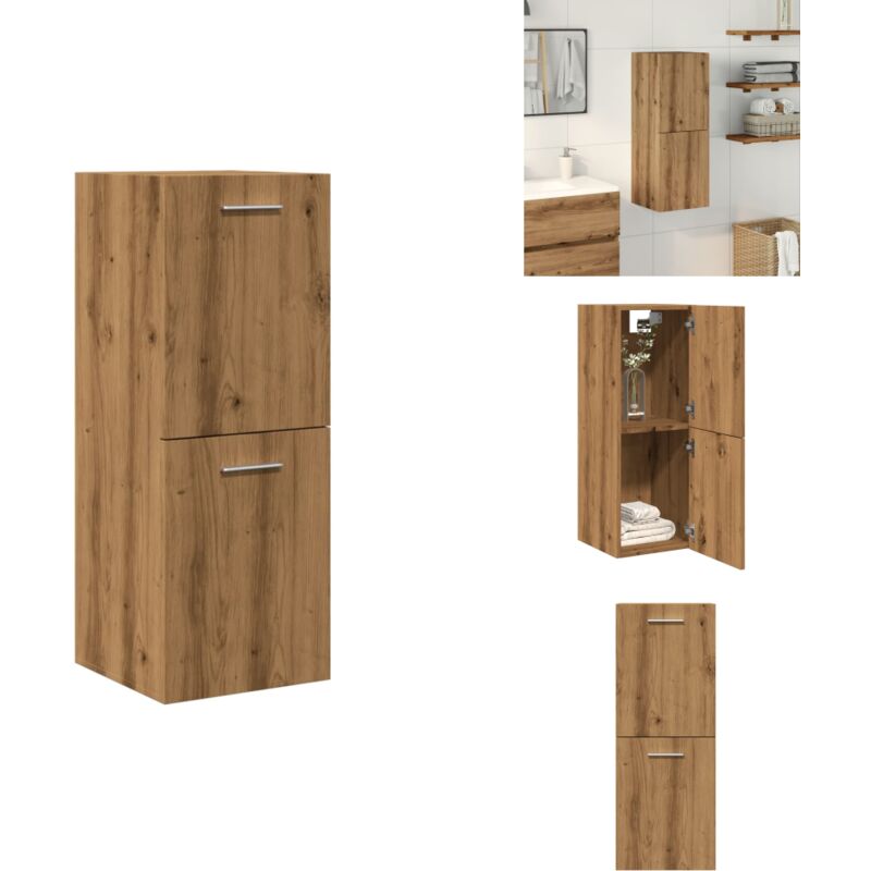 Bad-Hängeschrank Artisan-Eiche 30x30x80 cm Holzwerkstoff - Bad-Hängeschrank - Bad-Hängeschränke - Badschrank - Badezimmerschrank