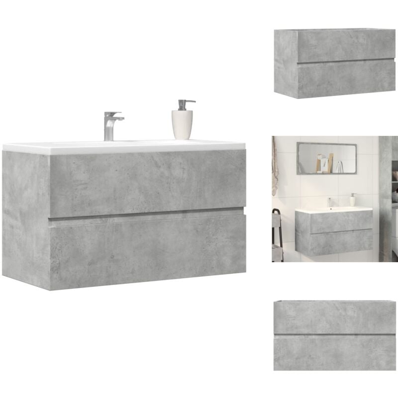 Bad-Hängeschrank Betongrau 80x38,5x45 cm Holzwerkstoff - Bad-Hängeschrank - Bad-Hängeschränke - Badschrank - Badezimmerschrank