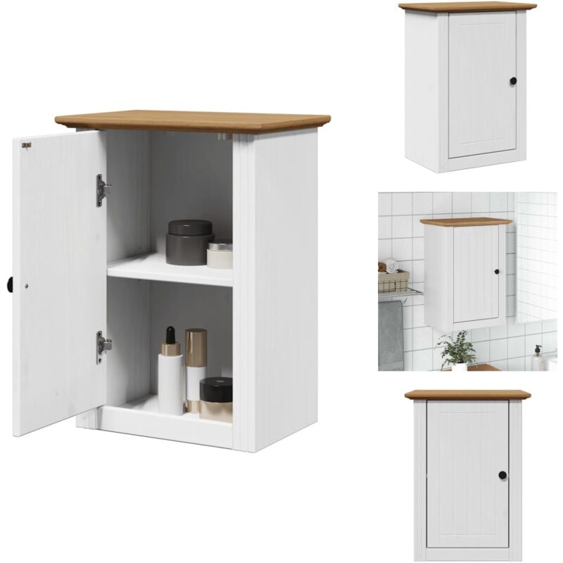 Bad-Wandschrank bodo Weiß und Braun 44x30x60 cm - Bad Wandschrank - Bad Wandschränke - Bad Hängeschrank - Hängeschrank Bad