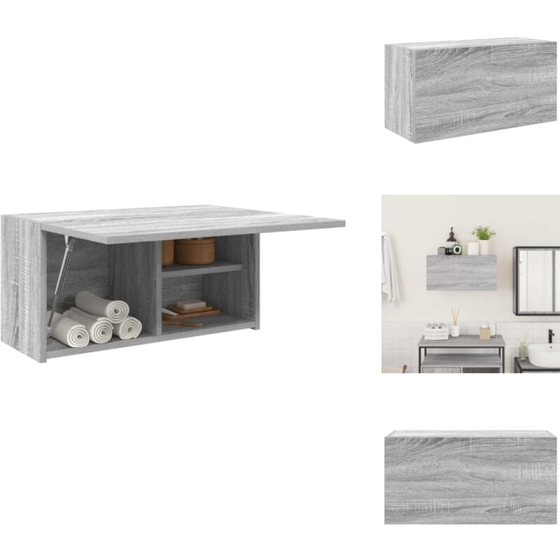 Bad-Wandschrank Grau Sonoma 60x25x30 cm Holzwerkstoff - Bad-Wandschrank - Bad-Wandschränke - Bad-Hängeschrank - Hängeschrank Bad