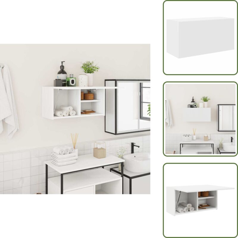 Bad-Wandschrank Weiß 60x25x30 cm Holzwerkstoff - Bad-Wandschrank - Bad-Wandschränke - Bad-Hängeschrank - Hängeschrank Bad