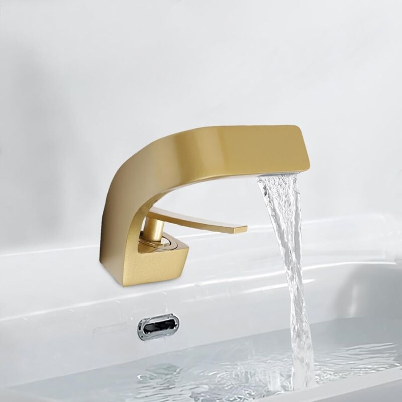 bad wasserfall armatur waschtischarmatur modern Design badezimmerarmatur elegant für Waschtischarmatur Kupfer Armatur Badezimmer wasserhahn 0-80℃