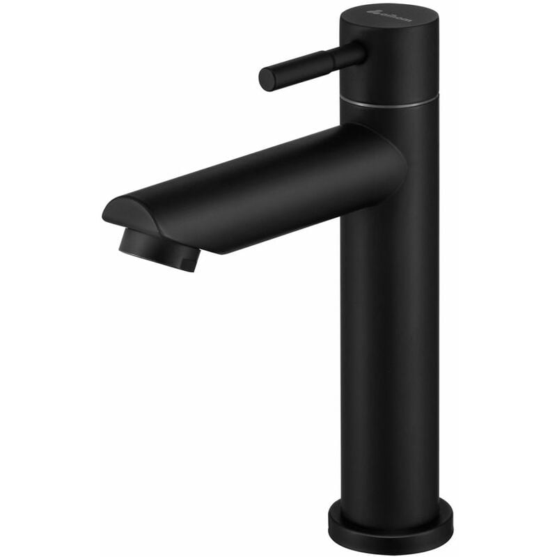 Mumu - Badarmaturen, Kaltwasserhahn für Badezimmer, Wasserhahn, Kaltwasserhahn, Säulenhahn, Wasserhahn, schwarzer Wasserhahn