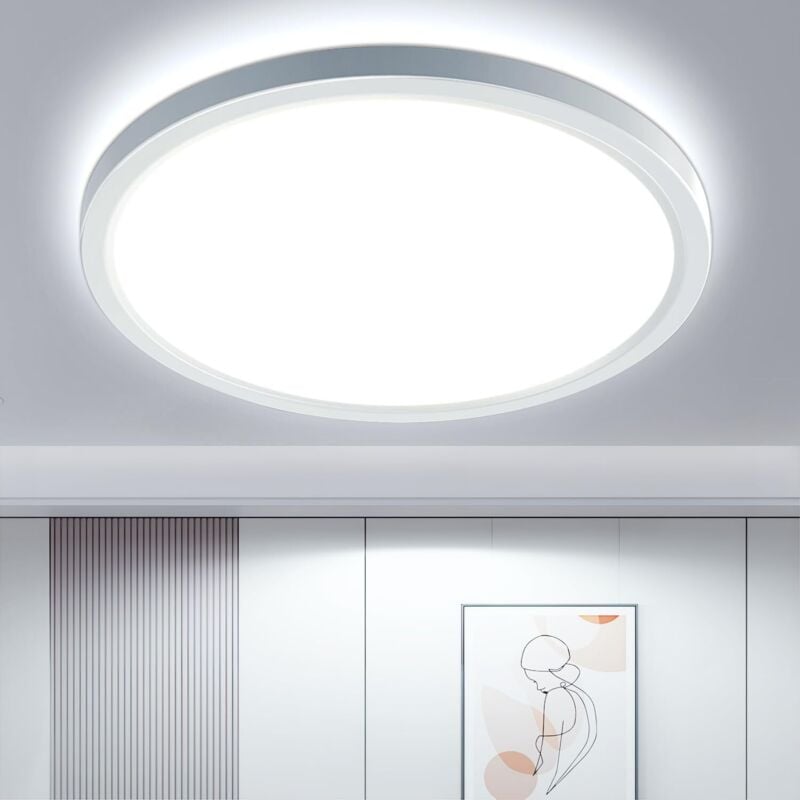 Badezimmer-Deckenleuchte, runde LED-Deckenleuchte 6500 K, Deckenlampe für Wohnzimmer, Flur, Schlafzimmer, Küche, Schlafzimmer, Ø230 MM, 1800 LM