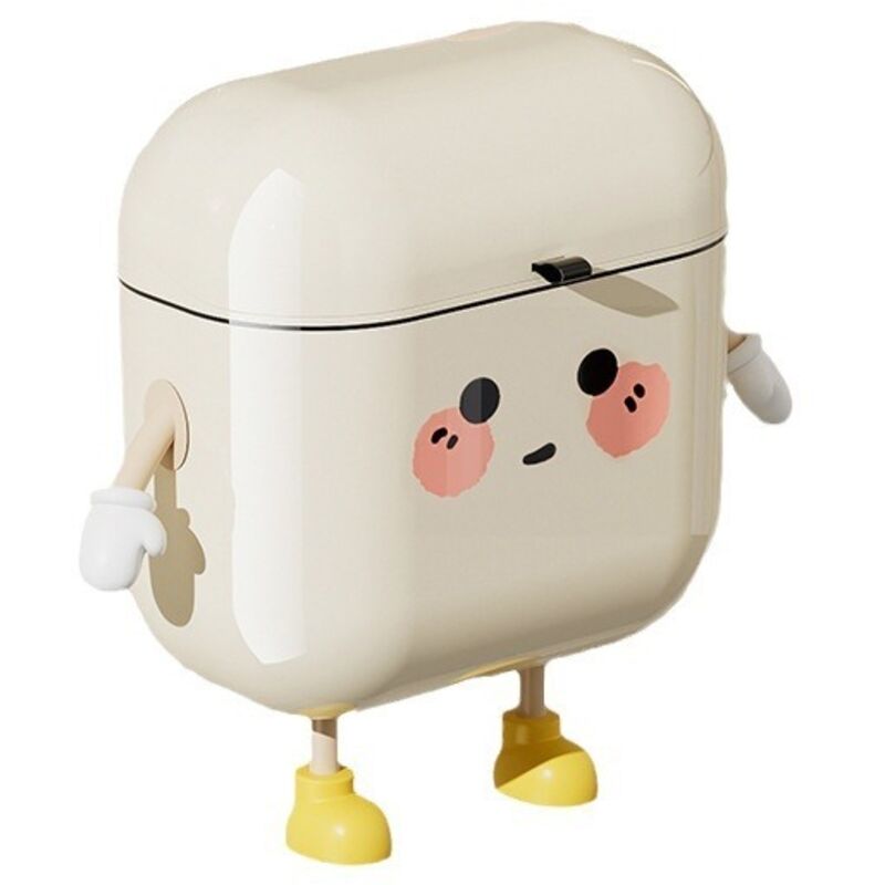 Badezimmer-Mülleimer, stanzfreier, wandmontierter Mülleimer für Küche und Toilette, wasserdicht, anwendbar, Weiß/Creme – 9 l