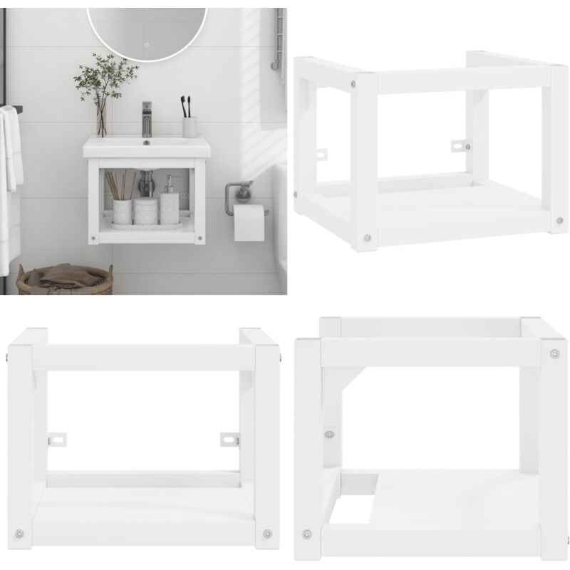 Badezimmer Wand-Waschtischgestell Weiß 40x38x31 cm Eisen - Waschtischrahmen für Badezimmer - Waschtischgestell für Badezimmer - Home & Living - Weiß