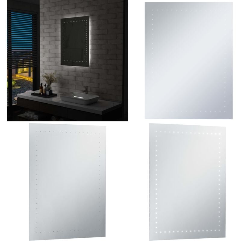 Vidaxl - Badezimmer-Wandspiegel mit LEDs 60x80 cm - LED-Spiegel - Badezimmer-Spiegel - Wandspiegel - Kosmetikspiegel - Make-up-Spiegel - Home & Living