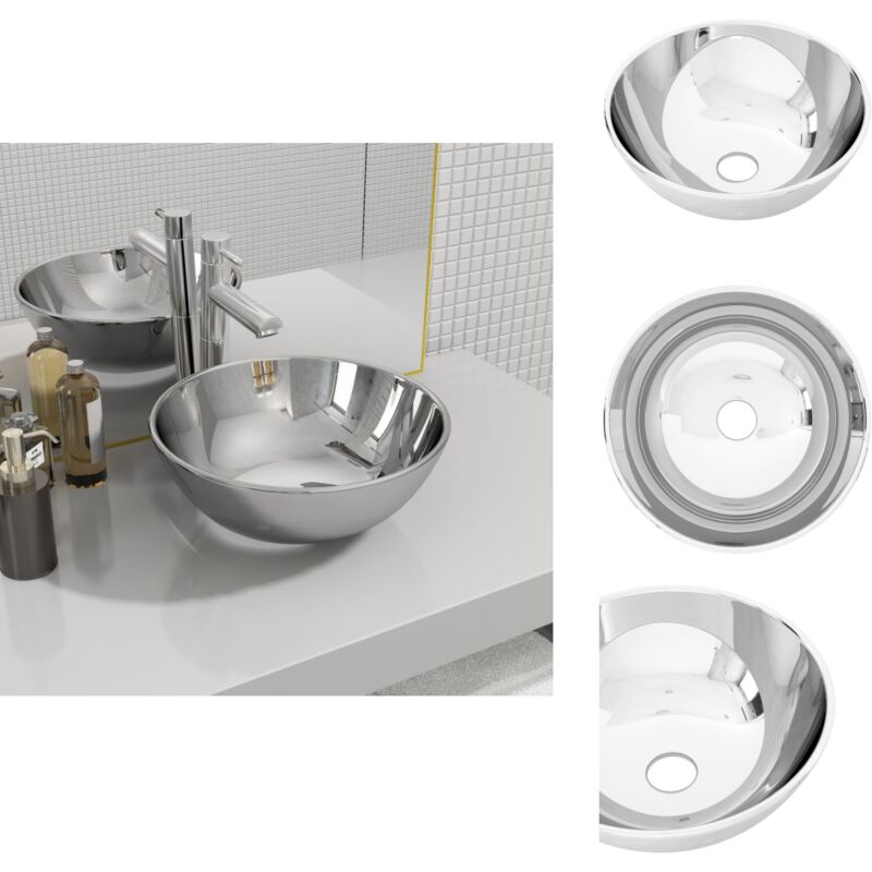 Vidaxl - Waschbecken 28 x 10 cm Keramik Silbern - Waschbecken - Keramik Waschbecken - Badezimmer Waschbecken - Aufsatzwaschbecken - Silbernes