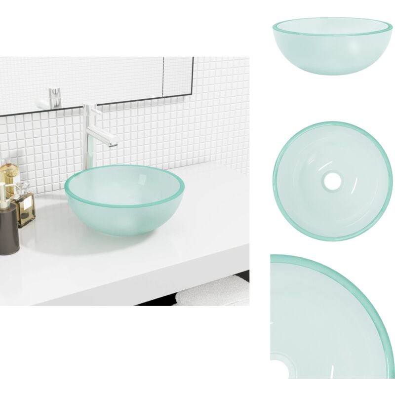 Waschbecken Hartglas 30x12 cm Matt - Waschbecken - Hartglas Waschbecken - Aufsatzwaschbecken - Modernes Waschbecken - Badezimmer Waschbecken