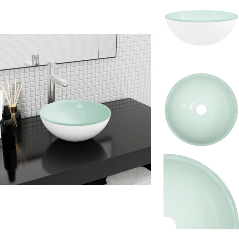 Vidaxl - Waschbecken Hartglas 30x12 cm Weiß - Waschbecken - Glaswaschbecken - Auflegewaschbecken - Weißes Waschbecken - Modernes Waschbecken