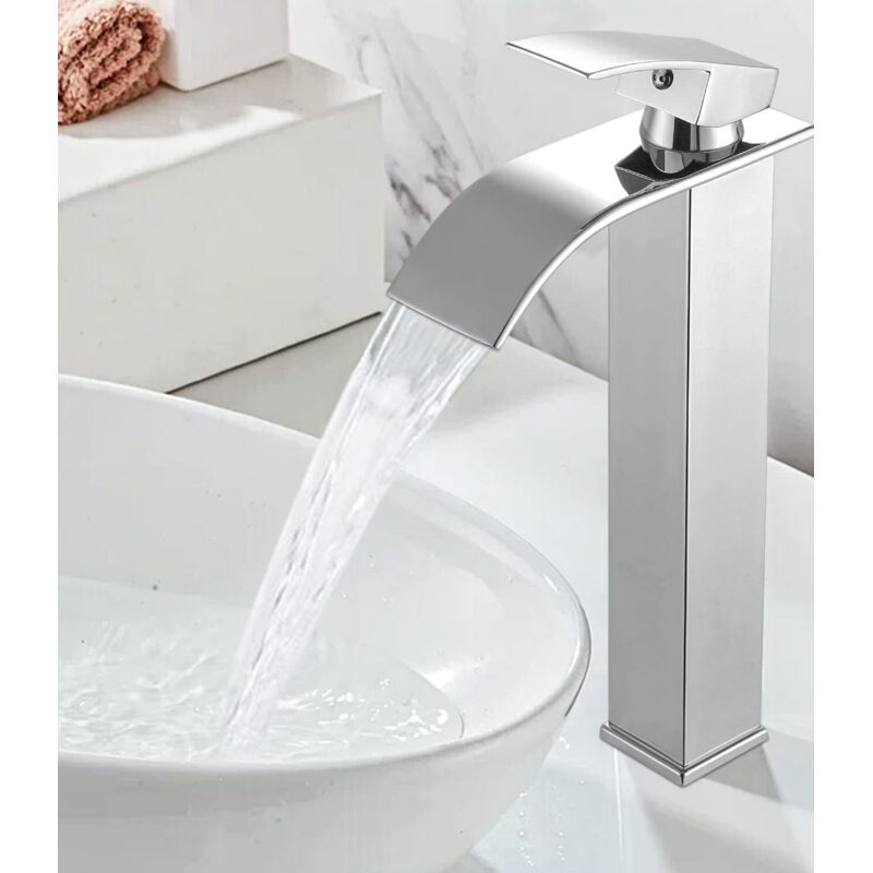 Badezimmer-Wasserhahn, Badezimmer-Wasserhahn, Wasserfall-Wasserhahn für Badezimmer mit schönem Design, Badewannen-Wasserhahn für kaltes und heißes