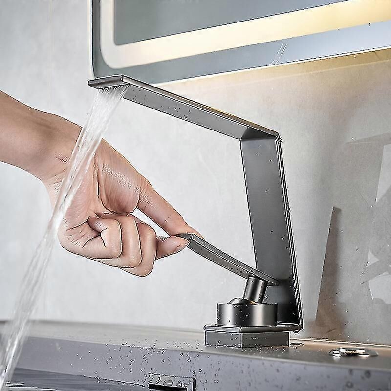 Alovez - Badezimmer Wasserhahn Weißer Wasserhahn Waschbecken Wasserhahn Schwarz Waschbecken Wasserhahn Wasserfall Badezimmer Waschbecken Wasserhahn