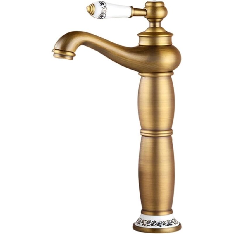 Badezimmerarmatur, Bronze, Messing, Armatur im europäischen Stil, luxuriöse Armatur aus massivem Kupfer (Farbe: Bronze)