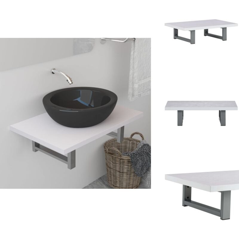 Badmöbel Weiß 60x40x16,3 cm - Badezimmerwandregal - Holzregale - Badmöbel Set - Weißes Badregal - Badezimmerorganisation