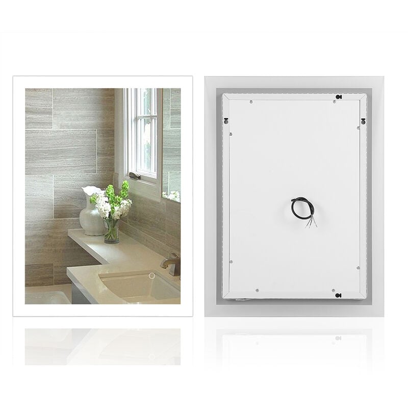 Haloyo - Badspiegel mit Beleuchtung,9070cm Badezimmerspiegel Beleuchtung Touch