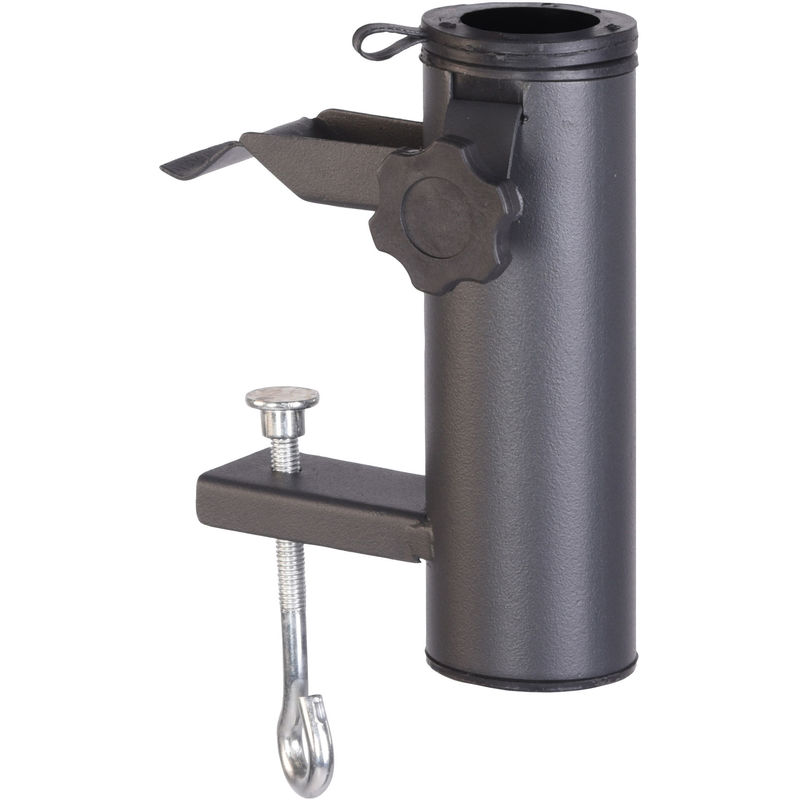 Spetebo - Metall Balkon Schirmhalter anthrazit - 16 x 11 cm - Sonnenschirm Halter für Balkon Geländer