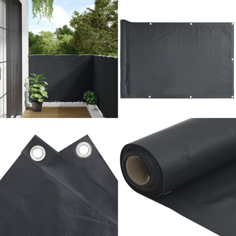 Vidaxl - Balkon-Sichtschutz Anthrazit 120x300 cm Oxford-Gewebe - Balkon Sichtschutz - Windschutz Für Balkon - Privatsphäre Balkon - Wasserabweisend