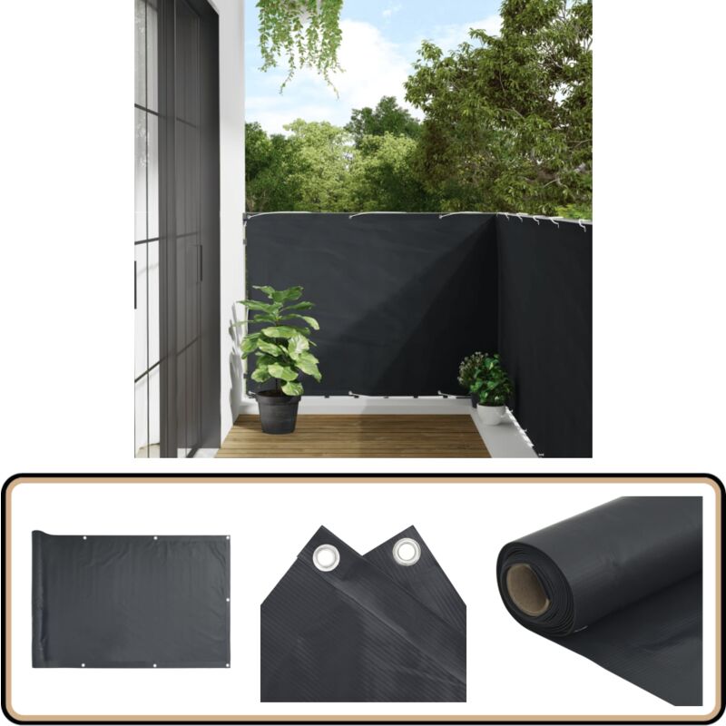 Vidaxl - Balkon-Sichtschutz Anthrazit 120x500 cm Oxford-Gewebe - Balkon Sichtschutz - Privatsphäre Balkon - Windschutz Balkon - Wasserabweisend - uv