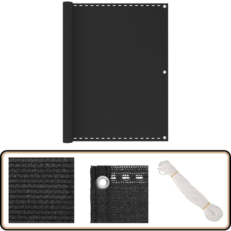 Vidaxl - Balkon Sichtschutz Anthrazit 120x600 cm hdpe - Balkon Sichtschutz - hdpe - Anthrazit - Winddurchlässig - Uv-resistent