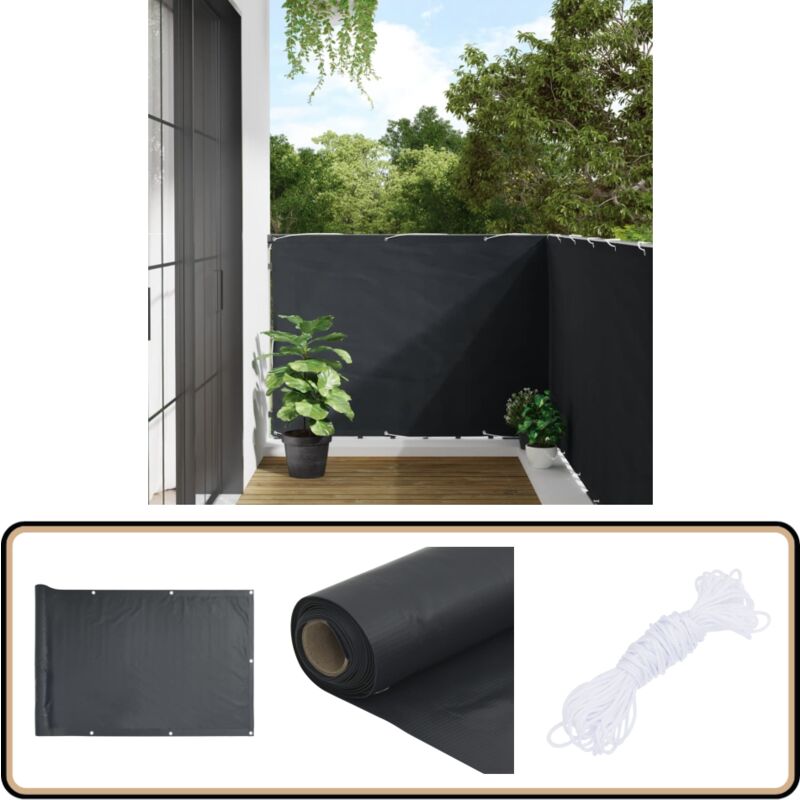 Vidaxl - Balkon-Sichtschutz Anthrazit 120x600 cm Oxford-Gewebe - Balkon Sichtschutz - Windschutz - Wasserfest - uv Schutz - Oxford Gewebe