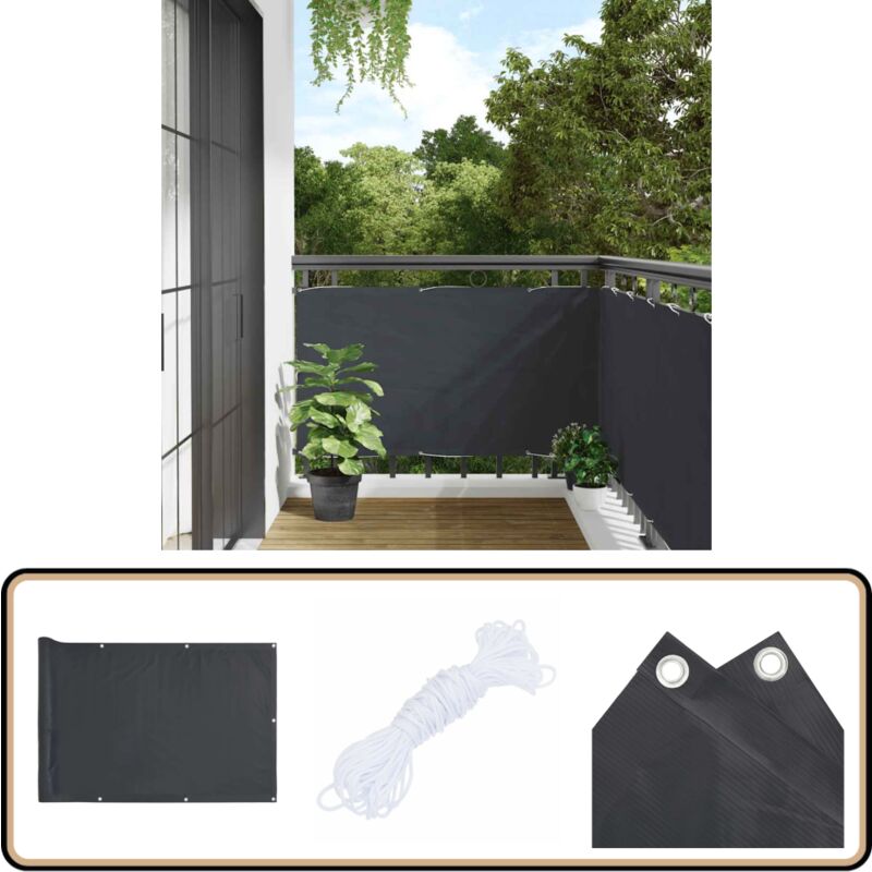 Vidaxl - Balkon-Sichtschutz Anthrazit 300x90 cm pvc - Balkon Sichtschutz - pvc Sichtschutz - Wetterfest - uv Schutz - Gardinenvorhang