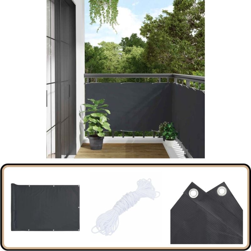 Vidaxl - Balkon-Sichtschutz Anthrazit 400x90 cm pvc - Balkon Sichtschutz - pvc Sichtschutz - Wetterfest - uv Schutz - Sonnenschutz