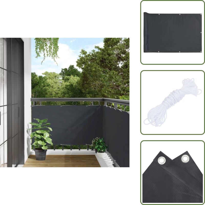 Vidaxl - Balkon-Sichtschutz Anthrazit 400x90 cm pvc - Balkon Sichtschutz - pvc Sichtschutz - Wetterfest - uv Schutz - Sonnenschutz