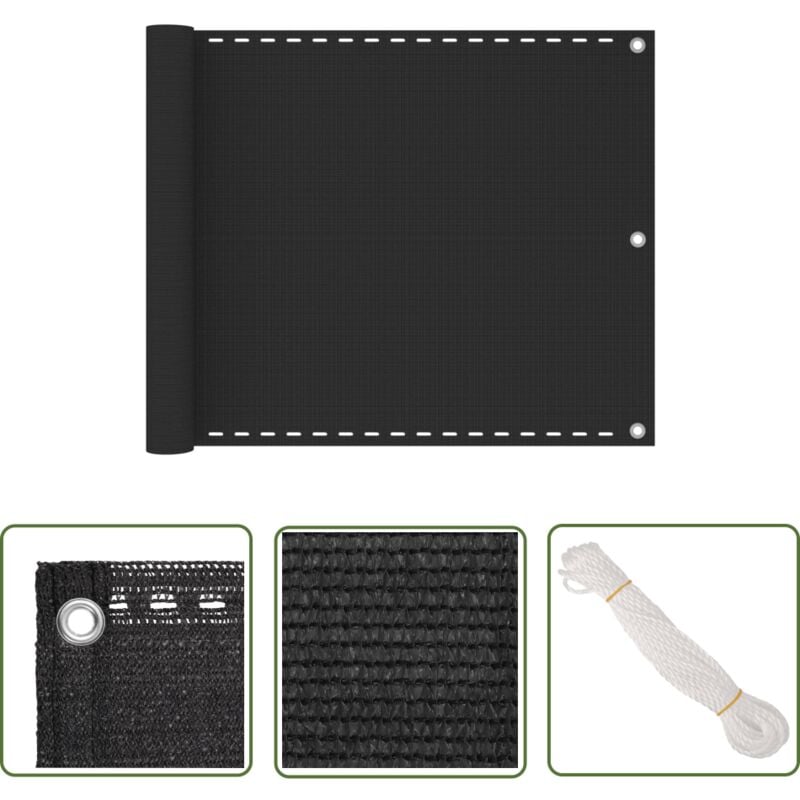 Longziming - The Living Store Balkon-Sichtschutz Anthrazit 75x300 cm hdpe - Balkon Sichtschutz - hdpe - Anthrazit - Winddurchlässig - Uv-resistent