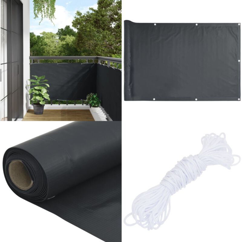 Vidaxl - Balkon-Sichtschutz Anthrazit 75x500 cm Oxford-Gewebe - Balkon Sichtschutz - Windschutz Für Balkon - Sonnenschutz Balkon - uv Schutz