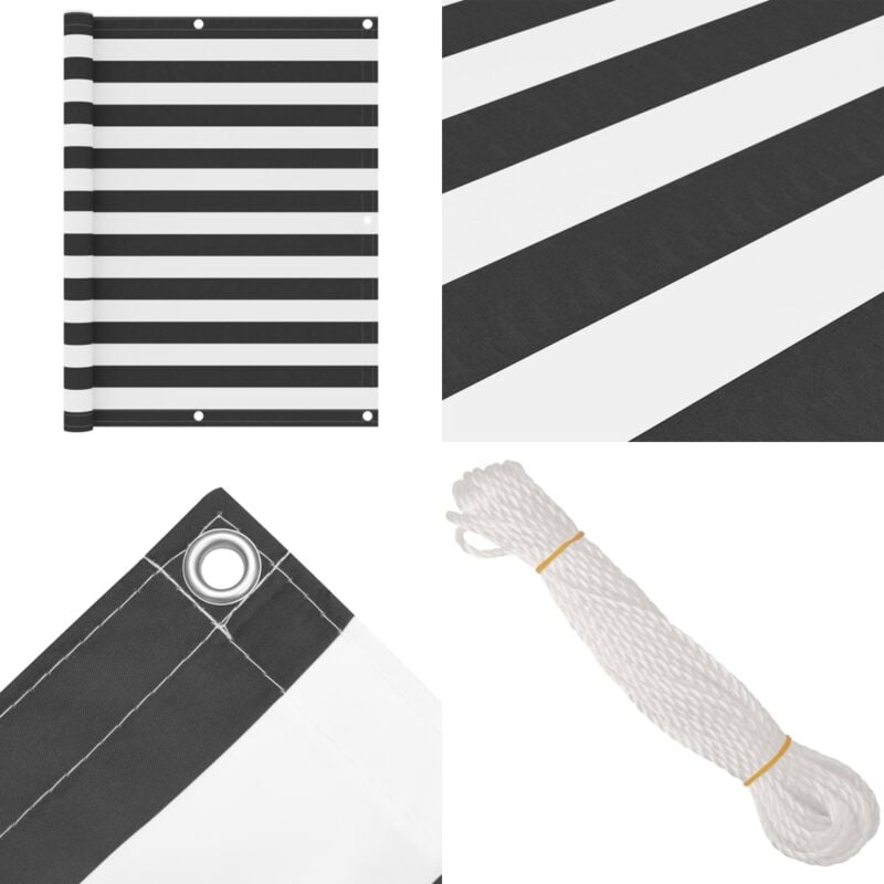 Vidaxl - Balkon-Sichtschutz Anthrazit und Weiß 120x400 cm Oxford-Gewebe - Balkon Sichtschutz - Windschutz - Wasserfestes Gewebe - uv Schutz - Oxford