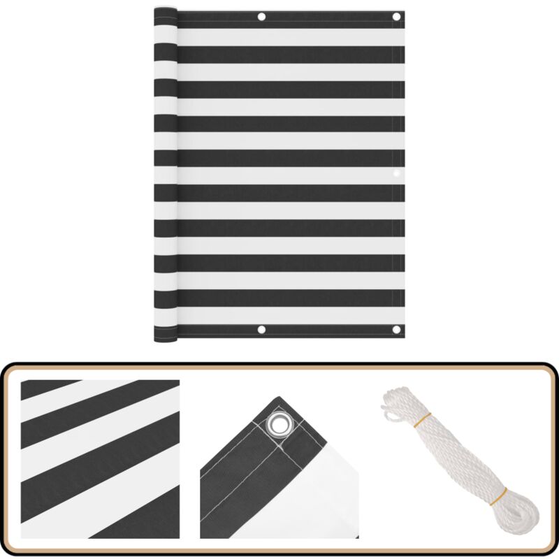 Vidaxl - Balkon-Sichtschutz Anthrazit und Weiß 120x600 cm Oxford-Gewebe - Balkon Sichtschutz - Windschutz - Wasserfestes Gewebe - uv Schutz - Oxford